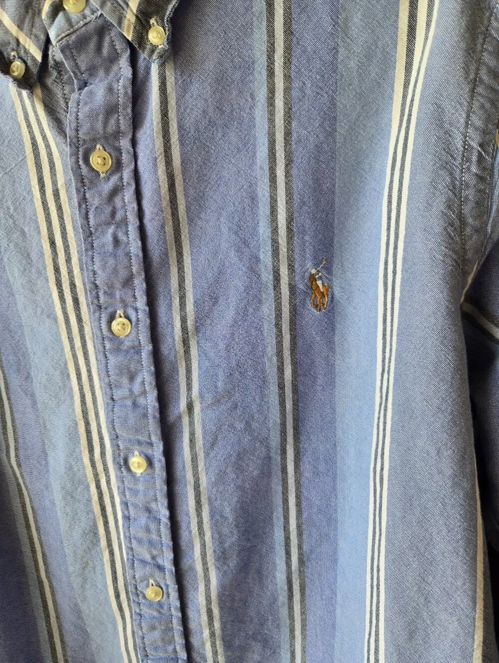 Polo Ralph Lauren Men's XL Classic Fit Striped Button Down Shirt Blue Cotton